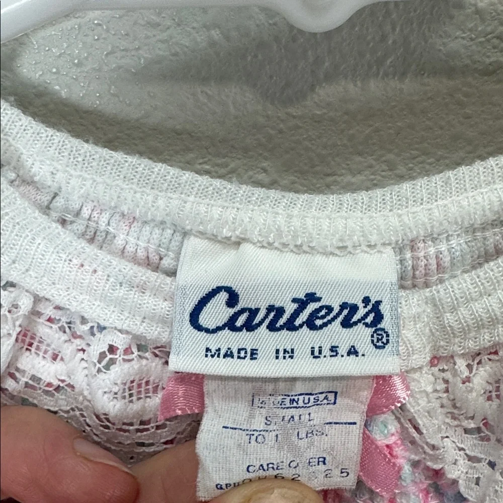 Vintage Carter's‎ Pink and White Floral Footie